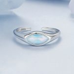 Offener Ring mit Teufelsauge aus S925-Sterlingsilber, platiniert – Bild 3