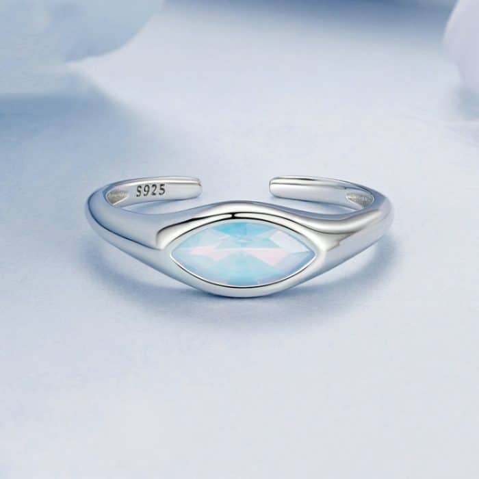 Offener Ring mit Teufelsauge aus S925-Sterlingsilber, platiniert – Bild 3