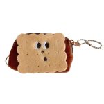 Cartoon süße krumme Mund Cookie Plüsch Geldbörse Datenkabel Lippenstift Aufbewahrungstasche, 8.5x6cm