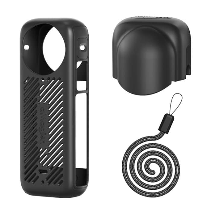 Für Insta360 X4 aMagisn Silikon-Schutzhülle, Body Case + Lens Cover Black, Body Case + Lens Cover Gray, Body Case Black, Body Case Gray, Lens Cover Black, Lens Cover Gray – Bild 1