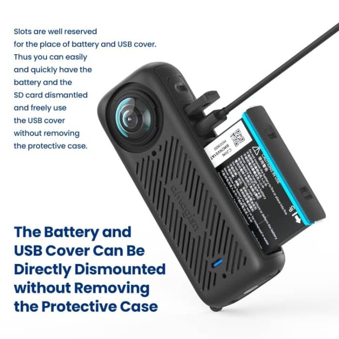 Für Insta360 X4 aMagisn Silikon-Schutzhülle, Body Case + Lens Cover Black, Body Case + Lens Cover Gray, Body Case Black, Body Case Gray, Lens Cover Black, Lens Cover Gray – Bild 6