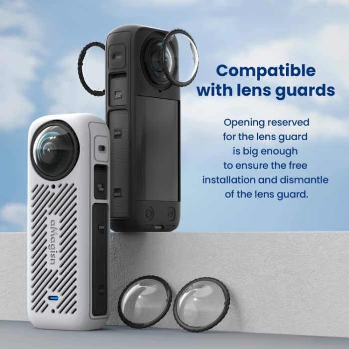 Für Insta360 X4 aMagisn Silikon-Schutzhülle, Body Case + Lens Cover Black, Body Case + Lens Cover Gray, Body Case Black, Body Case Gray, Lens Cover Black, Lens Cover Gray – Bild 7