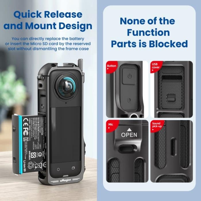 Für Insta360 X4 aMagisn Metallschutzgehäuserahmen Schnellverschlussversion – Bild 8