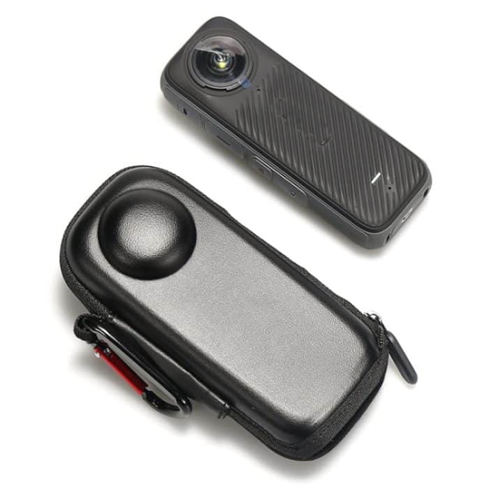 Für Insta360 X4 Mini Aufbewahrungstasche PU-Tasche Sportkameraschutz mit Haken, Style 1 – Bild 1