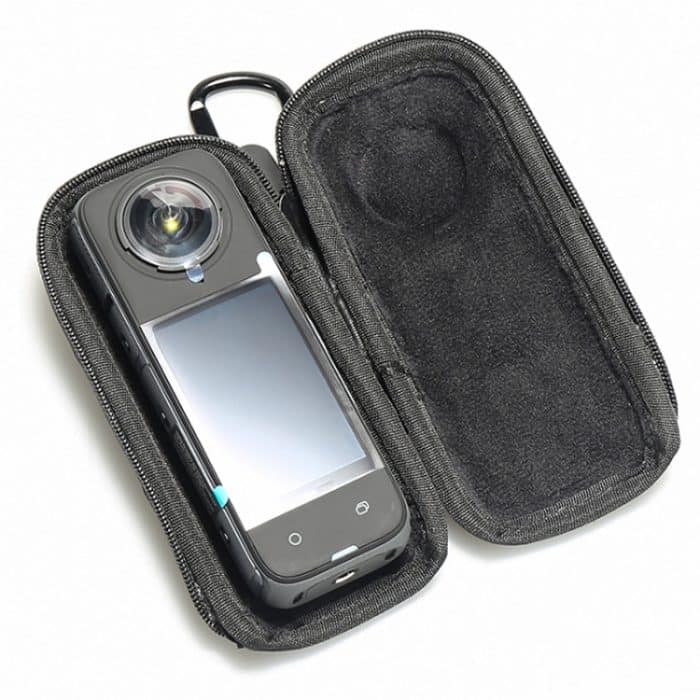 Für Insta360 X4 Mini Aufbewahrungstasche PU-Tasche Sportkameraschutz mit Haken, Style 1 – Bild 4