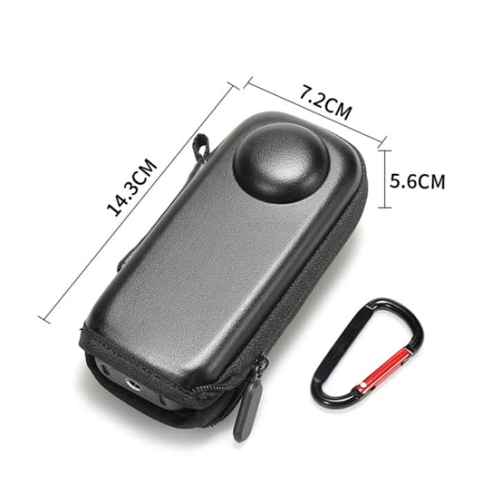Für Insta360 X4 Mini Aufbewahrungstasche PU-Tasche Sportkameraschutz mit Haken, Style 1 – Bild 7