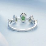 Sterling Silber S925 Zirkon Weißgold plattiert Farbverlauf Glas Turmalin Ring – Bild 3