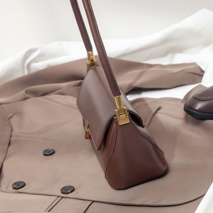 Damen Vintage Baguette Achseltasche Schultertasche – Bild 4