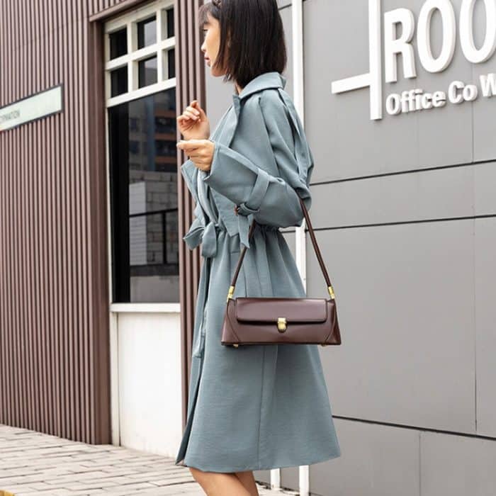 Damen Vintage Baguette Achseltasche Schultertasche – Bild 7