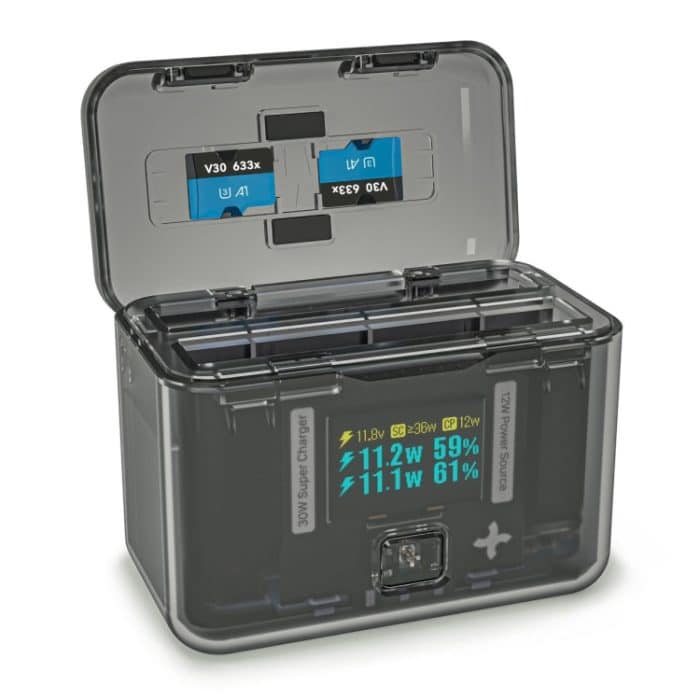 Für Insta360 X4 CYNOVA Zwei-Wege-Lade-Butler-Bildschirmanzeige Intelligente Ladebox – Bild 1