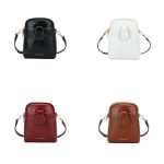 Baellerry N8925 Ölwachs-Leder-Handytasche mit Doppelreißverschluss und Schulter-Crossbody-Geldbörse – Bild 2