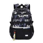 Für Teenager und Jungen, Reise-Laptop-Rucksack, Schultasche, lässige Büchertasche, Black, White Gray Letter, Graffiti, Camouflage Gray, Blue Camouflage, Letter 123