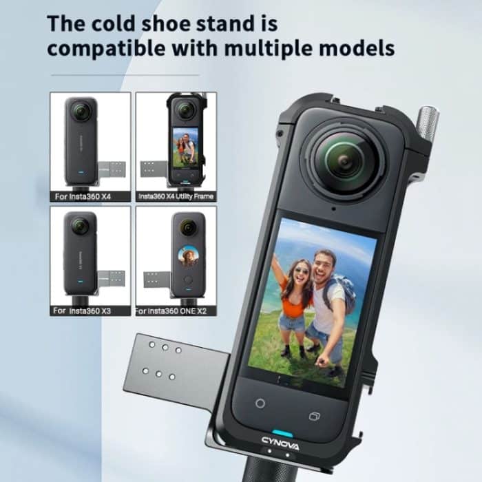 Für Insta360 X4 / X3 / One X2 CYNOVA Cold Shoe Erweiterung RODE Wireless GO Mikrofon – Bild 4