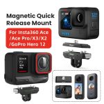 AMagisn Metall-Magnet-Schnellverschluss + obere Abdeckung, für Insta360 Ace / Ace Pro / X3 / X2 / GoPro HERO12 Schwarz – Bild 2