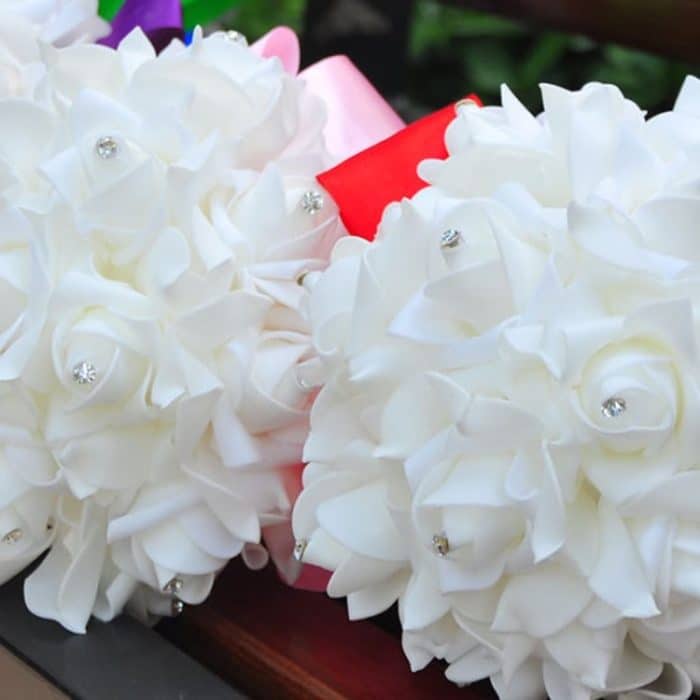 Hochzeit Braut Hand Bouquet Simulation Blume Bouquet Hochzeit Liefert – Bild 4