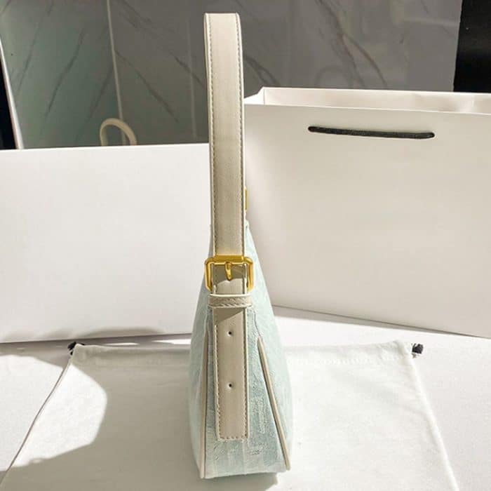 Denim-Damentasche, Unterarm-Einzelschulter-Handtasche, Nischen-Knödeltasche, Denim (Light Denim Color) – Bild 4