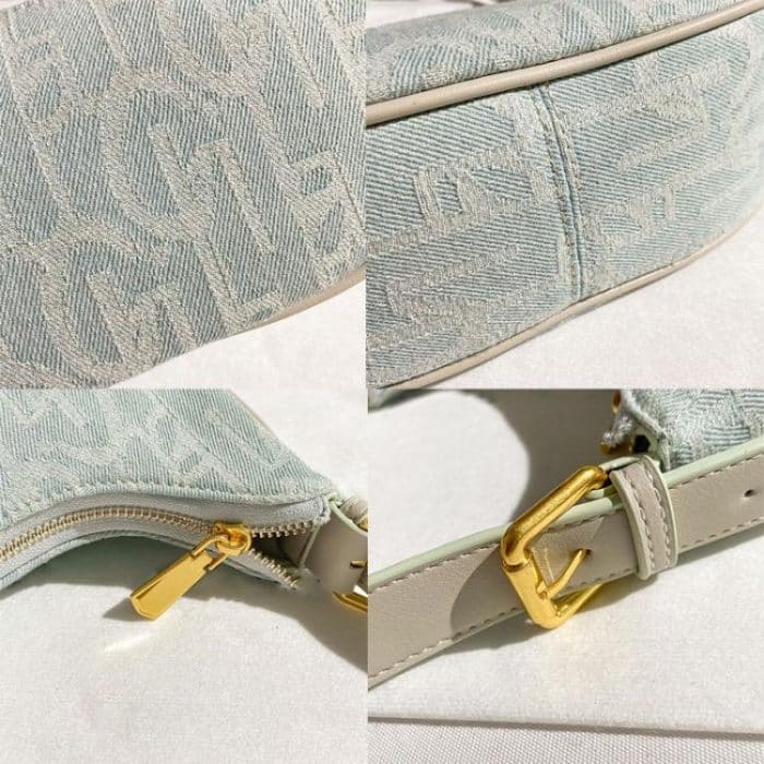 Denim-Damentasche, Unterarm-Einzelschulter-Handtasche, Nischen-Knödeltasche, Denim (Light Denim Color) – Bild 6