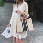 Damen-Handtasche, Aktentasche, großes Fassungsvermögen, Canvas-Umhängetasche, Black, Navy, Zipper Model Navy, Zipper Model Black – Bild 7