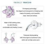 S925 Sterling Silber platinierte lila Blumen-Ohrstecker – Bild 4