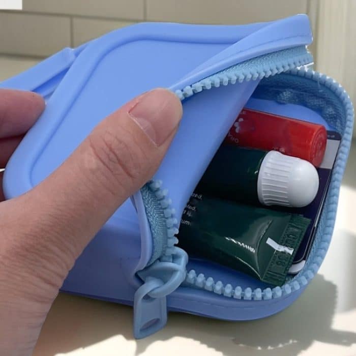 Kleine quadratische Tasche aus Silikon zur Aufbewahrung von Kleingeld, Lippenstift, Bankkarte, Kopfhörer, Reißverschluss-Aufbewahrungstasche – Bild 3