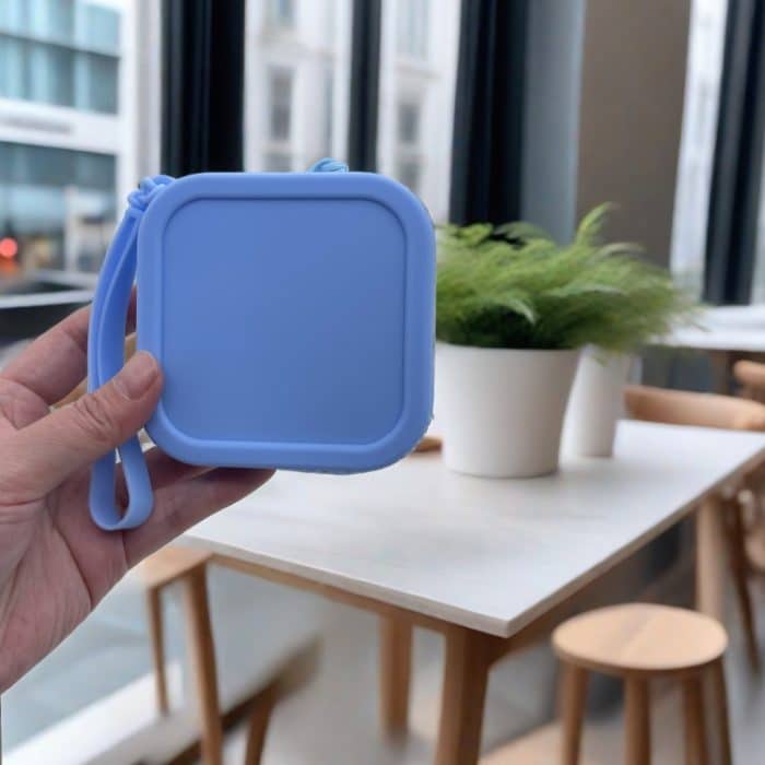 Kleine quadratische Tasche aus Silikon zur Aufbewahrung von Kleingeld, Lippenstift, Bankkarte, Kopfhörer, Reißverschluss-Aufbewahrungstasche – Bild 4