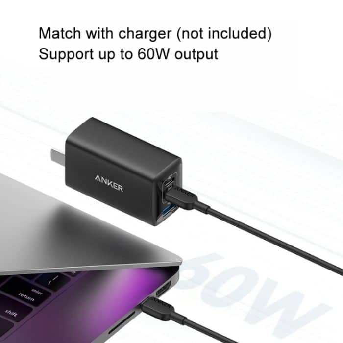 ANKER A81E1 0,9 m 60 W Dual-Typ-C-Daten-Handy-Doppelkopf-Schnellladekabel – Bild 2