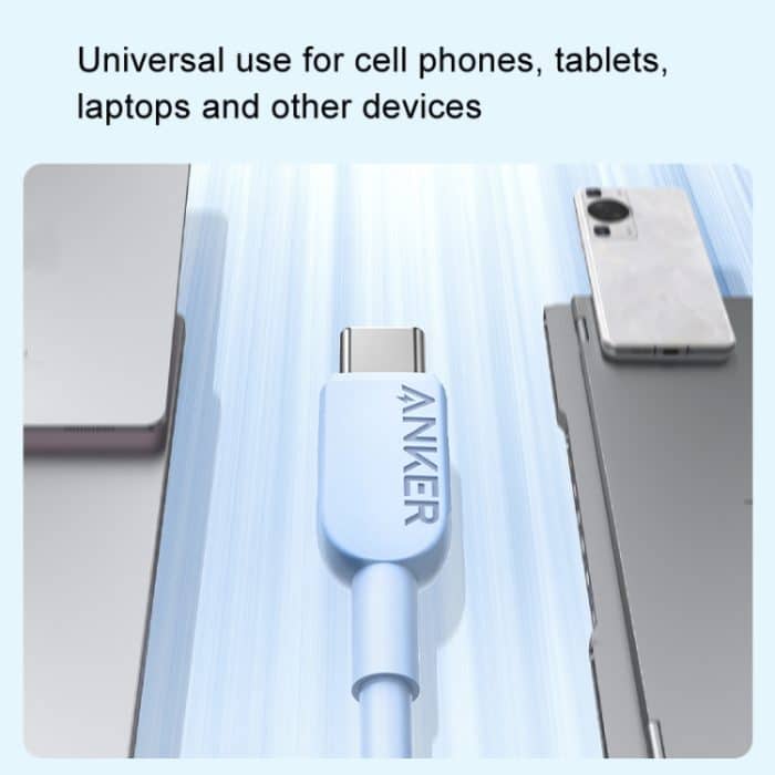 ANKER A81E1 0,9 m 60 W Dual-Typ-C-Daten-Handy-Doppelkopf-Schnellladekabel – Bild 7