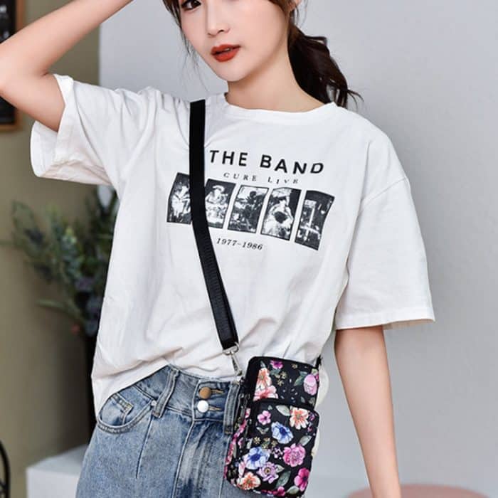 Bedruckte Umhängetasche für Mobiltelefone, Mini-Geldbörse mit Armband, Deep Blue Rose, Dark Blue Peony, Black Flower, Blue Printing, Rural Flower, Brown Printing, Aquarius, Black Flower1, Heart, Animal Park, Square Dot, Pink Holiday, Scenery, Blue Leaf... – Bild 6