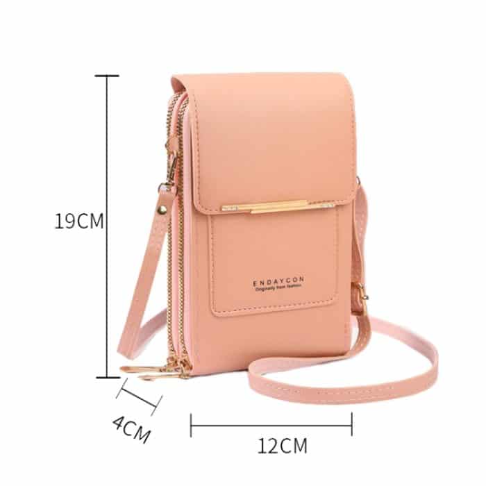 Touchscreen-Handytasche zum Umhängen, multifunktionale Geldbörse mit Reißverschluss – Bild 2