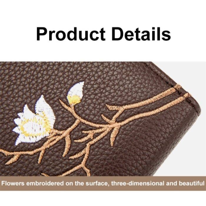 Halbrunder Stickerei-Ausweishalter mit großem Fassungsvermögen und mehreren Kartenfächern – Bild 4