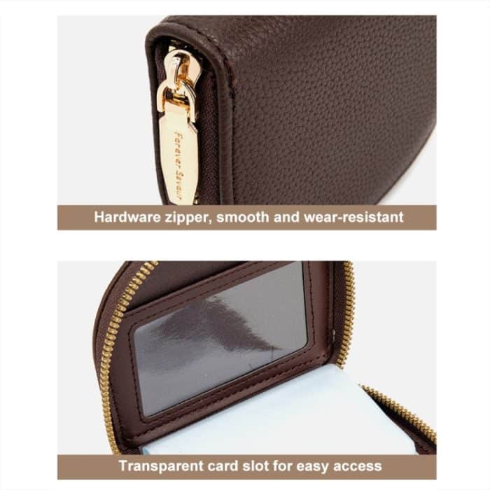 Halbrunder Stickerei-Ausweishalter mit großem Fassungsvermögen und mehreren Kartenfächern – Bild 5