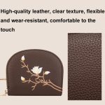 Halbrunder Stickerei-Ausweishalter mit großem Fassungsvermögen und mehreren Kartenfächern – Bild 7