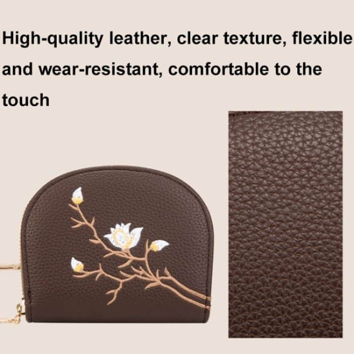 Halbrunder Stickerei-Ausweishalter mit großem Fassungsvermögen und mehreren Kartenfächern – Bild 7