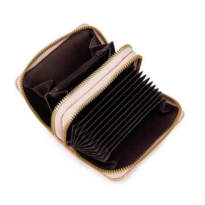 Doppellagiger Reißverschluss-Geldbörse mit großem Fassungsvermögen, Rhombus-Kartenhalter mit mehreren Kartenfächern – Bild 5