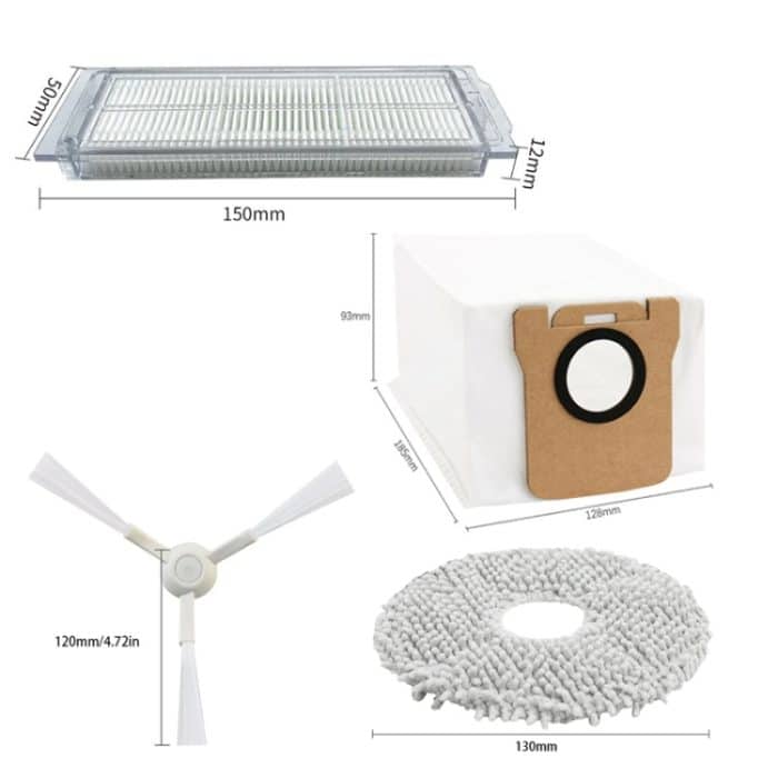 Für Xiaomi Mijia M30 Pro Staubsauger, Main Brush, Side Brush, 2pcs /Pack Filter, Mop Cloth, Dust Bag – Bild 3