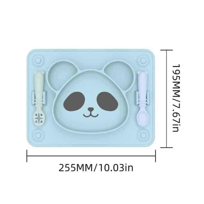 Baby Integrierte Saugnapf Grid Lebensmittel Platte Kinder Panda Silicon Kleber Gerichte – Bild 4