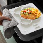 Baby Integrierte Saugnapf Grid Lebensmittel Platte Kinder Panda Silicon Kleber Gerichte – Bild 5