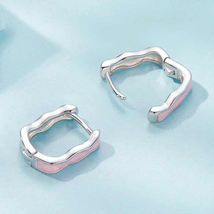 S925 Sterling Silber Rosa Zirkon Damen Ohrringe – Bild 3