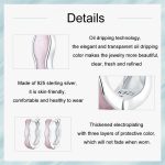 S925 Sterling Silber Rosa Zirkon Damen Ohrringe – Bild 5