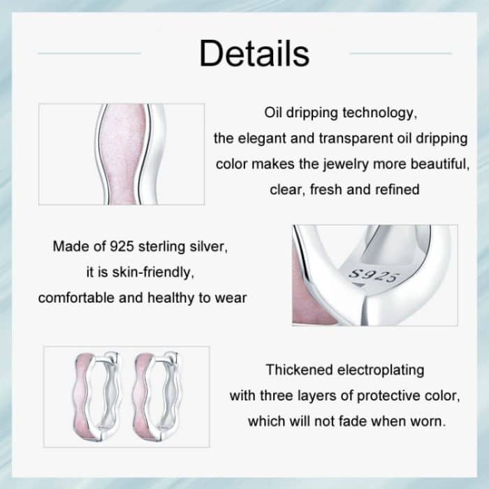 S925 Sterling Silber Rosa Zirkon Damen Ohrringe – Bild 5