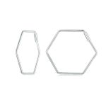 Sechseckige Ohrringe aus S925-Sterlingsilber mit Zirkon