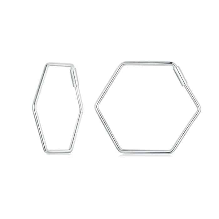 Sechseckige Ohrringe aus S925-Sterlingsilber mit Zirkon – Bild 1