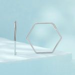Sechseckige Ohrringe aus S925-Sterlingsilber mit Zirkon – Bild 2