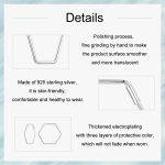 Sechseckige Ohrringe aus S925-Sterlingsilber mit Zirkon – Bild 4