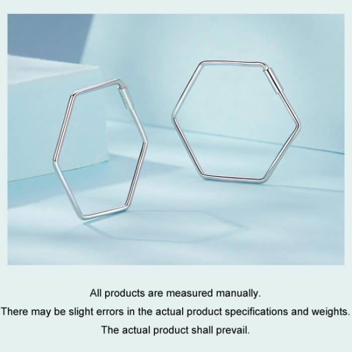 Sechseckige Ohrringe aus S925-Sterlingsilber mit Zirkon – Bild 5