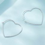 S925 Sterling Silber Zirkon Liebe Herz Ohrringe – Bild 2
