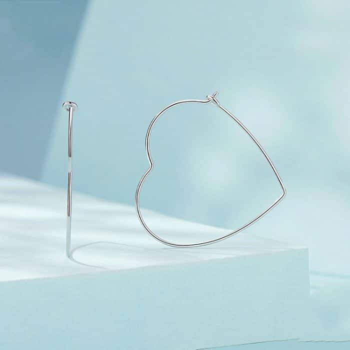 S925 Sterling Silber Zirkon Liebe Herz Ohrringe – Bild 3