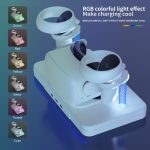 Für Meta Quest 2 Desktop-Halterung, VR-Brille, kabelloses Ladegerät, bunte Licht emittierende Basis – Bild 5