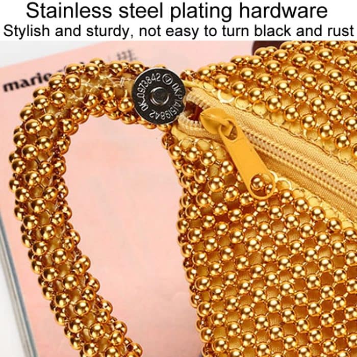 Abend-Clutch, Damen-Bankett-Handtasche mit weichen Perlen – Bild 5