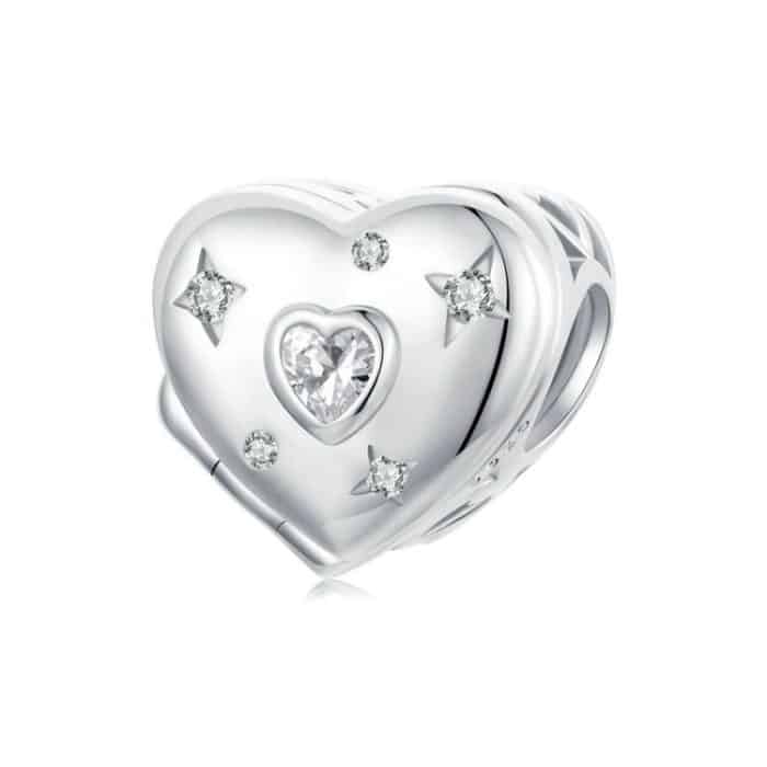 S925 Sterling Silber Platiniert Valentinstag Liebe Öffnen Schließen DIY Perlen – Bild 1